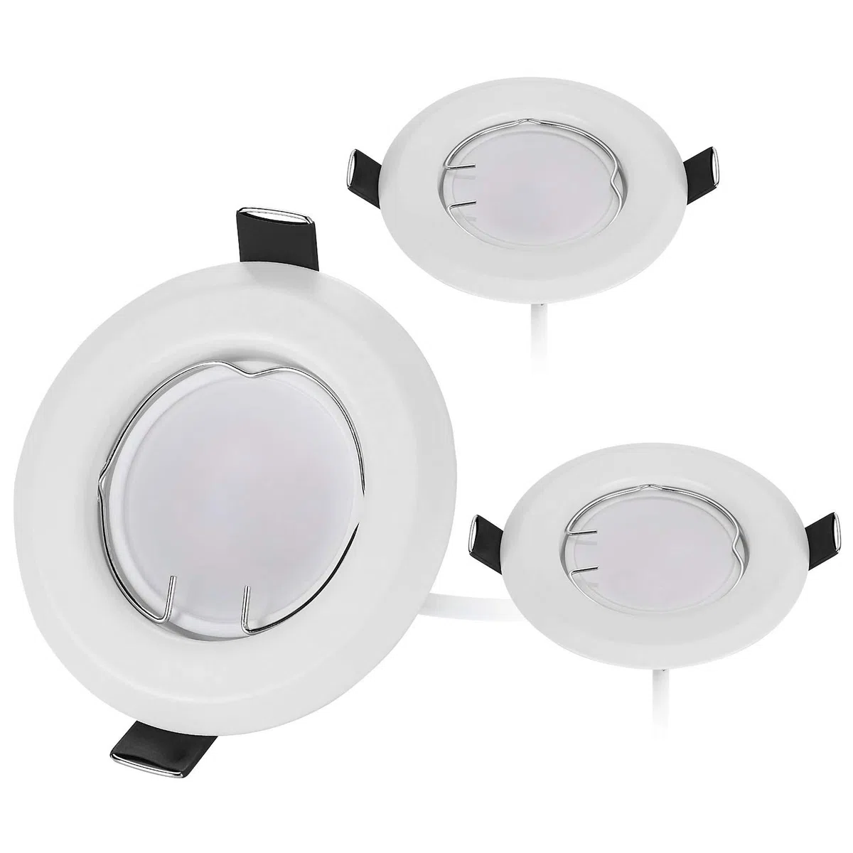 HCFEI 3x Faretti LED da Incasso in bianco per cartongesso, con Porti Luce Bianco Caldo 3W Pari a 35W 3000K 55mm foro da incasso Angolo a Fascio 120 Gradi AC 230V
