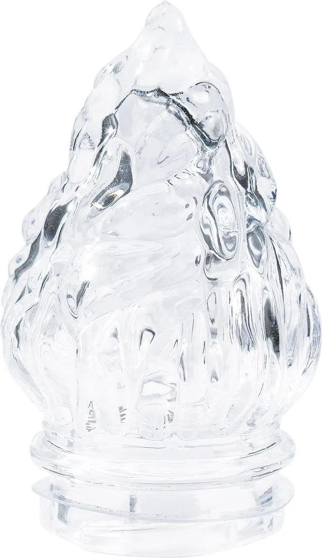 Pilla | Fiamma in vetro trasparente di ricambio per lampade votive da cimitero | Altezza 9 cm, Innesto Diametro 4 cm (Small)