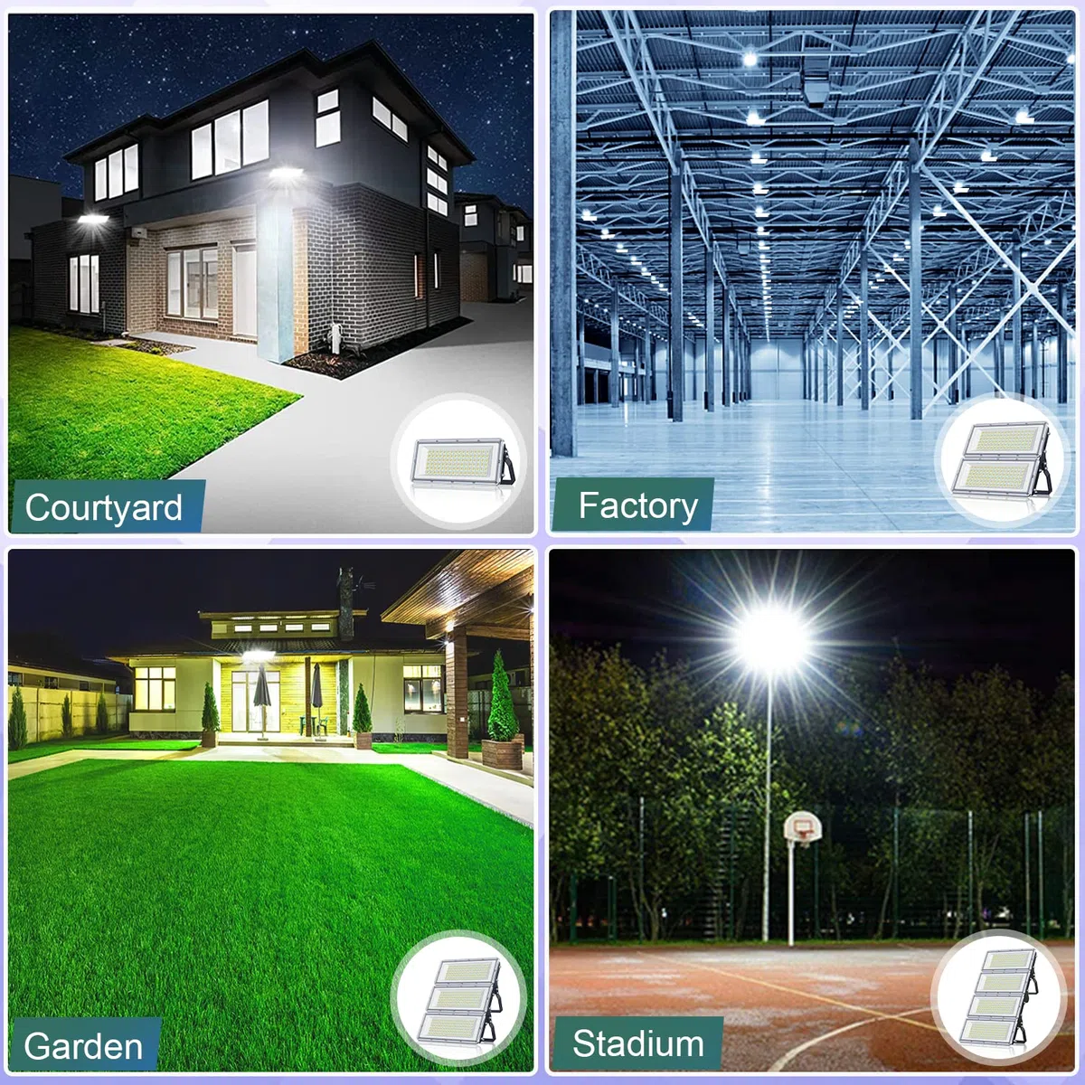 YIQIBRO Faretto LED da Esterno 100W, IP67 Impermeabile Faro LED Esterno, 10000LM Bianco Freddo Luce Per Terrazza, Giardino, Garage, Fabbrica, Stadio, Piazza