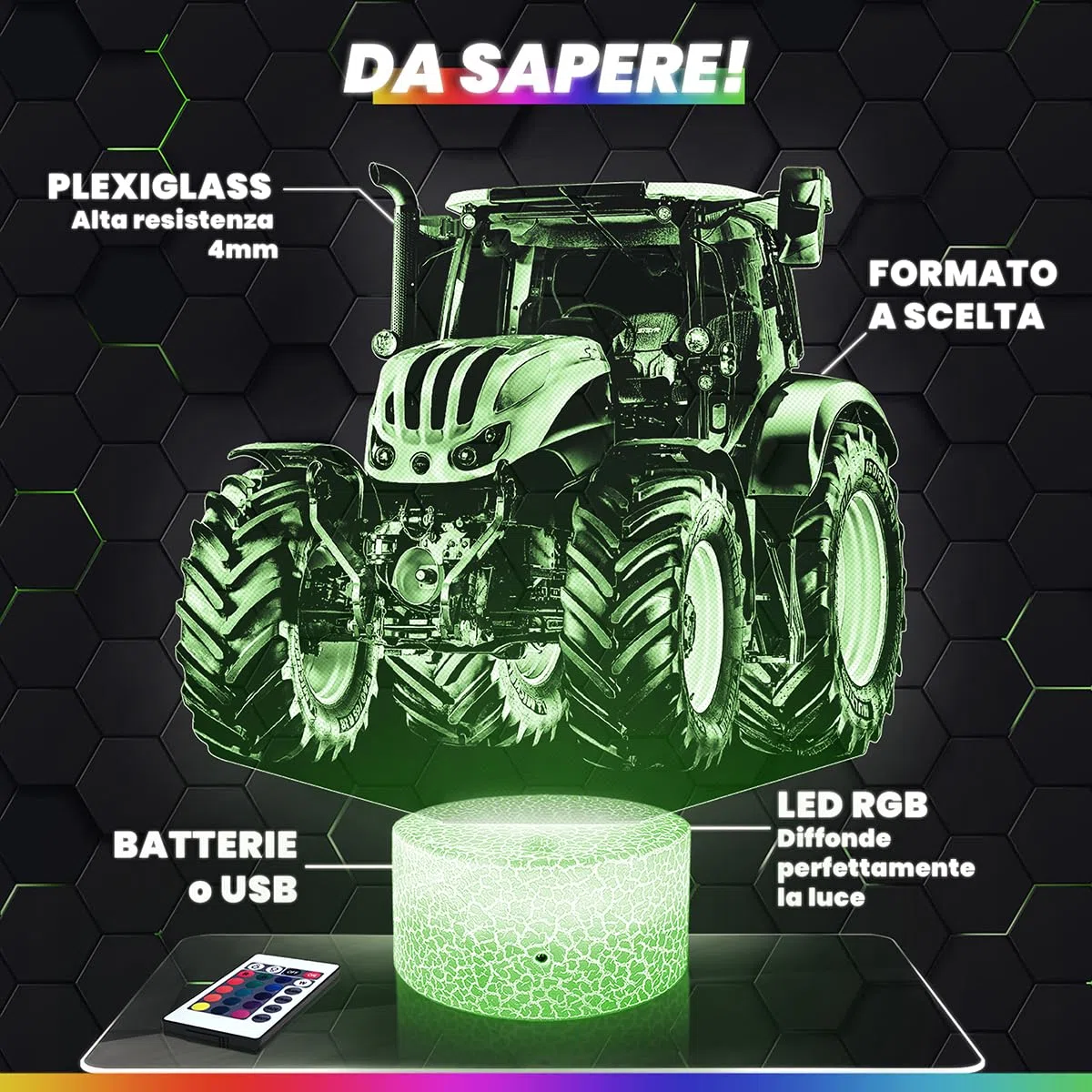 Lampephoto.fr - Lampada 3D Trattore Agricolo Fend, Luce Notturna Tattile, Collezione Miniatura 1 32. Idea Regalo Uomo oggetto Trattore Agricolo Fend Luce Notturna Adulto Decorazione Camera TOP