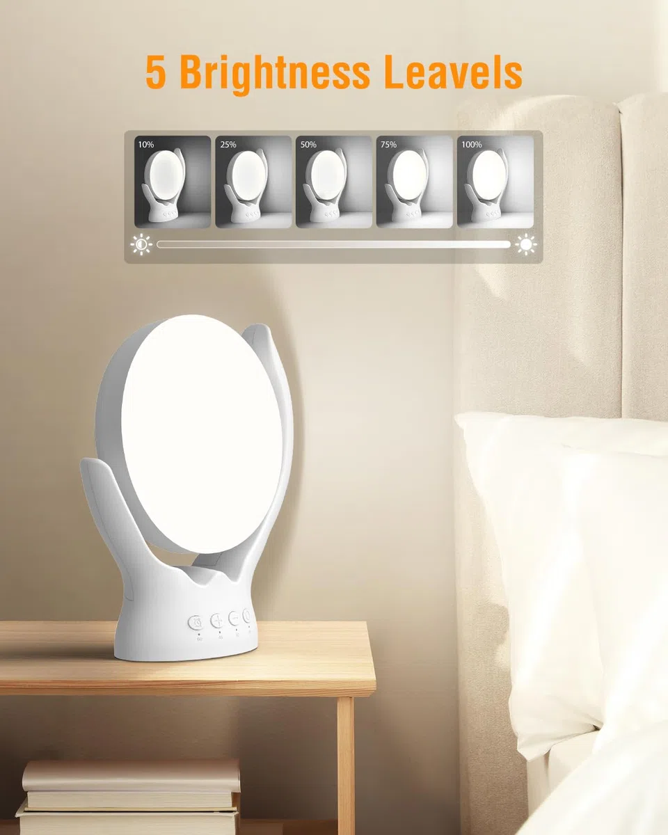 Lampada per luce diurna, lampada per terapia della luce da 10000 Lux senza UV, (Bianco)