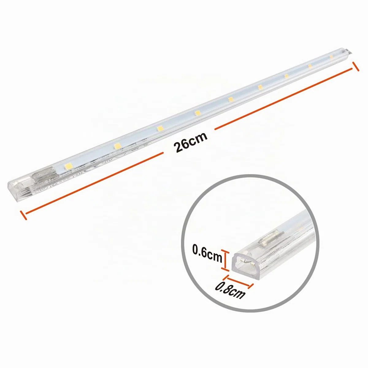 Lampada da incasso LED con interruttore 8,5 W 760 lm 4000 K bianco neutro, barra luminosa per cucina, illuminazione per vetrine e armadi, con 6 x 26 cm di strisce per cucina e armadio, espandibile