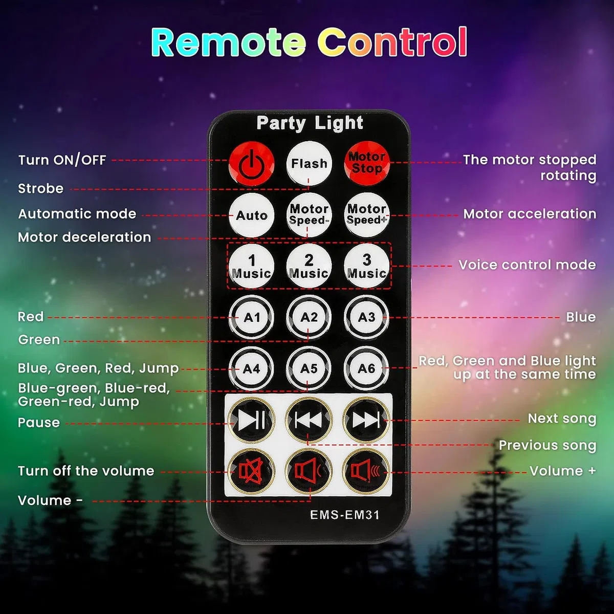 Luci Discoteca, BLITZWILL LED RGB palla da discoteca Luci per feste lettore musicale bluetooth, lampada da festa discoteca musica controllata con telecomando, spina UE per casa Natale KTV