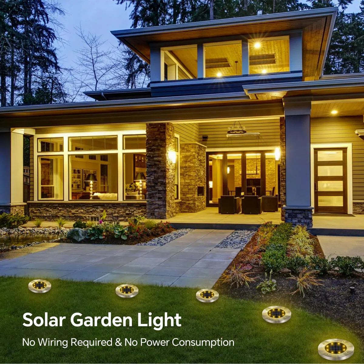 8 Pezzi Luci Solari da Giardino Esterno, 8 LEDs Lampade Solare da Terra IP65 Impermeabile, Faretti Sepolta Solari a da Esterno, per Patio, Piscina, Vialetto, Marciapiede, Prato(Bianco Caldo)