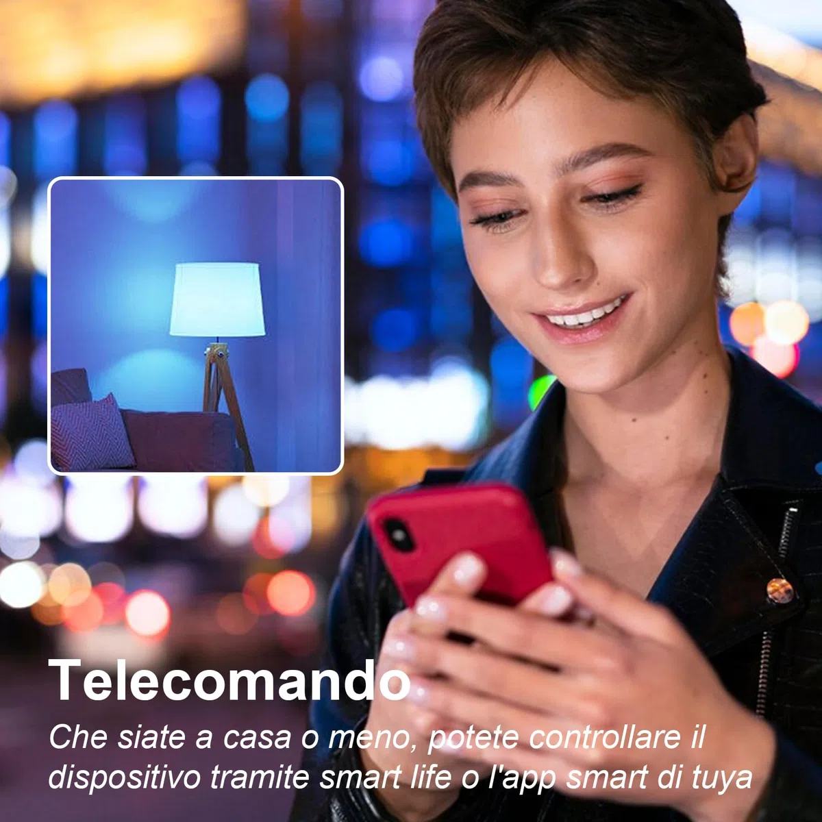 Lampadina Alexa E14 Wifi Dimmerabili, 5,5W 400 Lm 40W Equivalente, Lampadina Led Smart RGBCW 2700K-6500K, Compatibile con Alexa e Google Home, 4 pezzi