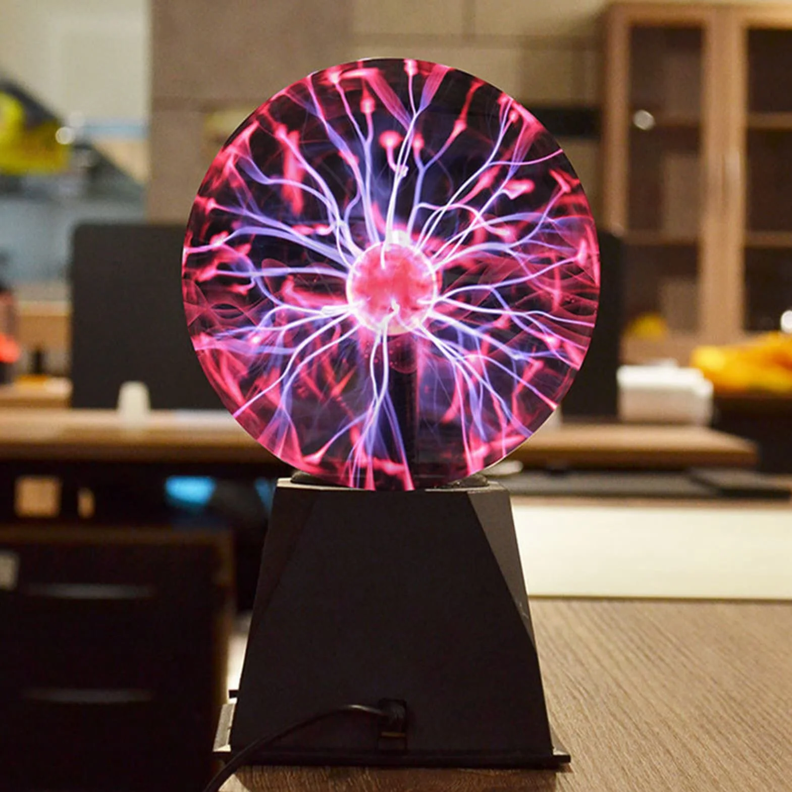 Tyenaza Sfera al Plasma, 7,5CM Lampada al Plasma Magica, Lampada a Sfera al Plasma Sensibile al Tocco per Feste Decorazioni, Regalo, novità Luce a Sfera Giocattolo