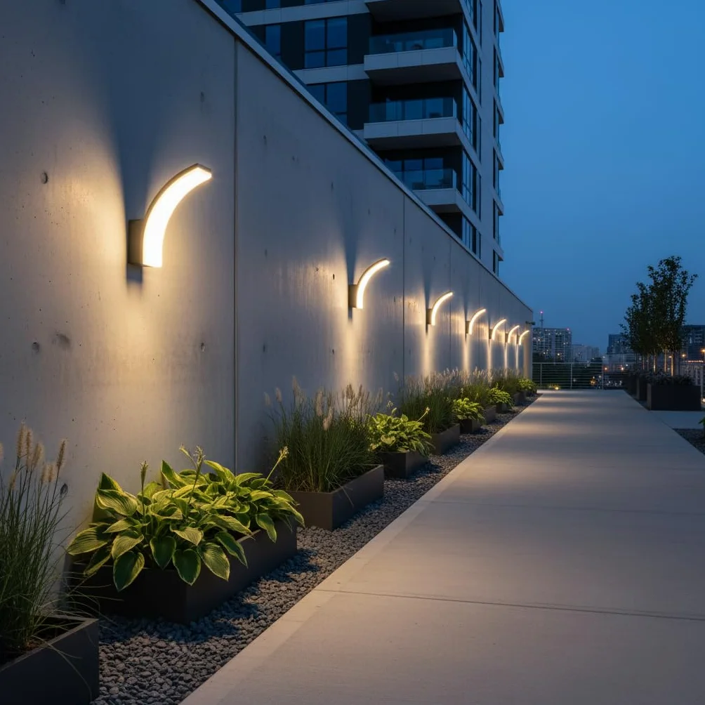 Applique da Esterno 12W/15W/20W Illuminazione Giardino LED Lampada da Parete 4000K IP65 Design Moderno Semplice e Snello Luci da Giardino Vari Colori (grigio)