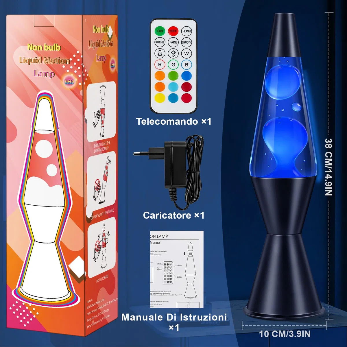 BuzzoXerex Lavalampe, Lava Lampe 38 CM 17 Colori, Lavalampen con Telecomando Lava Lamp per Adulti e Bambini Ideale per Casa, Camera da Letto, Ufficio, San Valentino e Compleanni