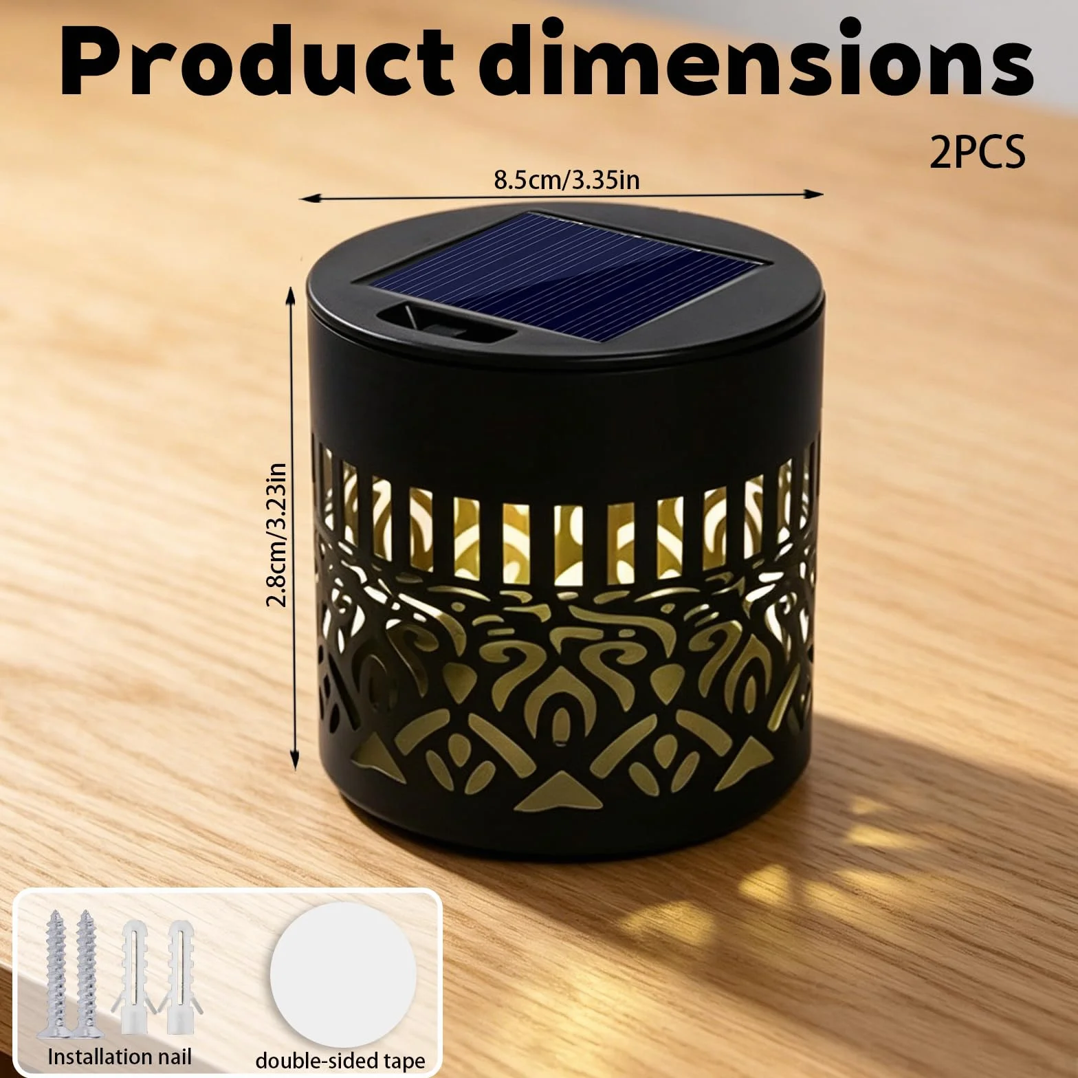 Lanterne Solari da Esterno, Metallo LED Mandala Lanterna IP65 Proteggere dal Vento e Dalla Pioggia Lampada Solare da Giardino per Patio Balcone Decorazioni Giardino (2 pezzi)