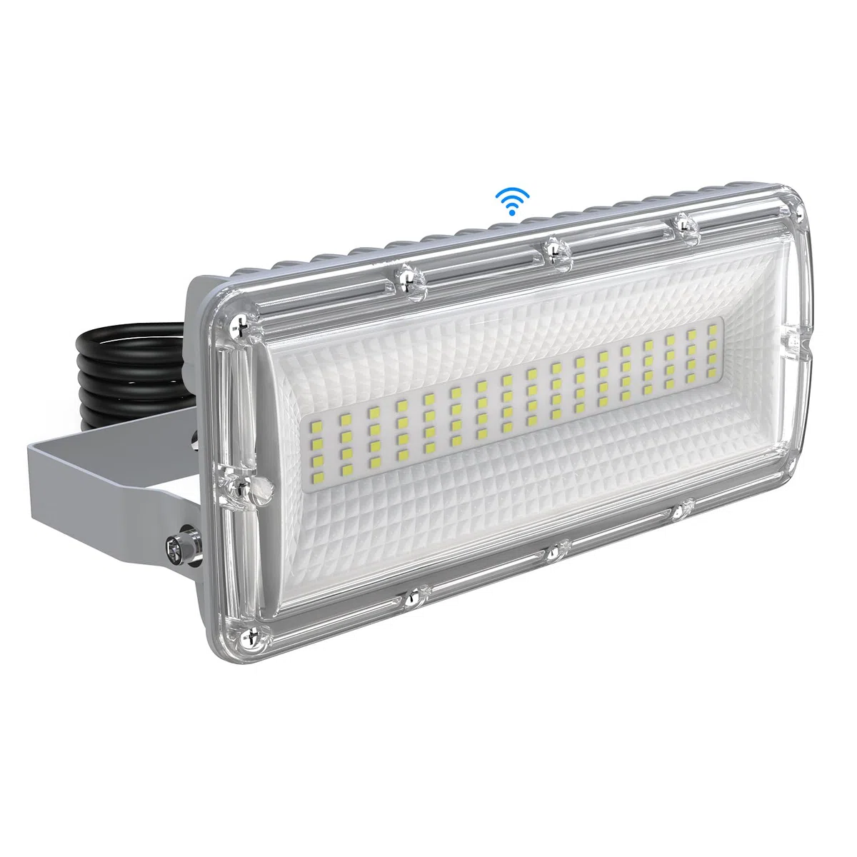 Faretto LED da 50 W, per esterni, 7000 lm, al crepuscolo fino all'alba, 6500 K, luce bianca fredda, con sensore crepuscolare, IP67, impermeabile, regolabile, 180° per giardino, cortile