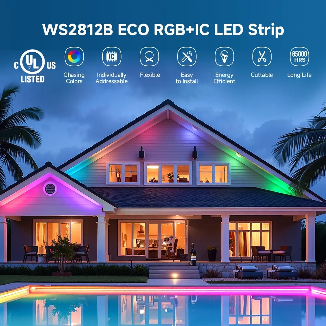 BTF-LIGHTING WS2812B Fili in lega ECO RGB 5050SMD Indirizzabile individualmente 5m 60Pixel/m Flessibile nero PCB Full Color LED Pixel Strip Dream Color IP67 impermeabile Progetti fai da te DC5V