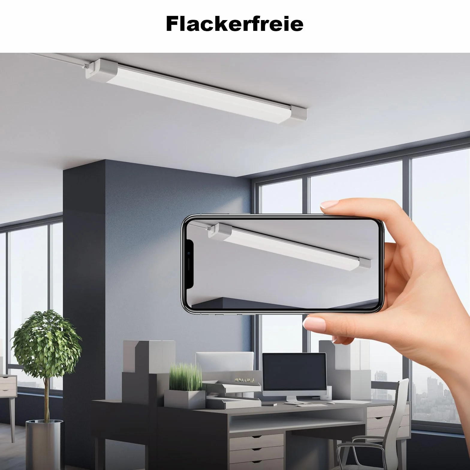 Plafoniera da Officina 120cm 36W, 4000lm Collegabili Tubo Neon LED, Bianco Freddo(6000K) IP65 Impermeabile Plafoniere LED a Soffitto, per Garage Ufficio Cantina Cucina Supermercato
