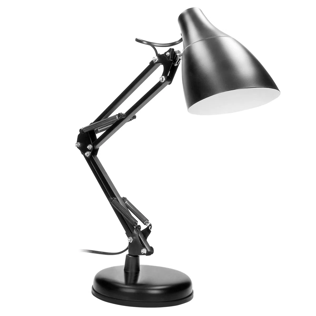 Virone DIAN Lampada da Scrivania in Acciaio Cavo da 110 cm (lampadina non inclusa) (nero)