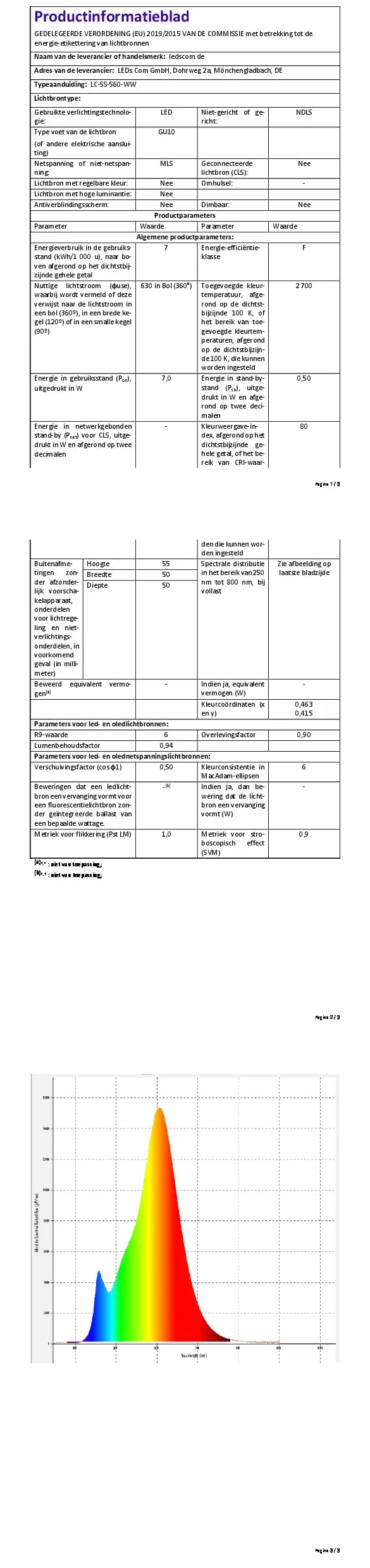 ledscom.de Luce a morsetto GU10 KLUK con collo d'oca, bianco incl. GU10, bianco caldo, 6,826W 630lm