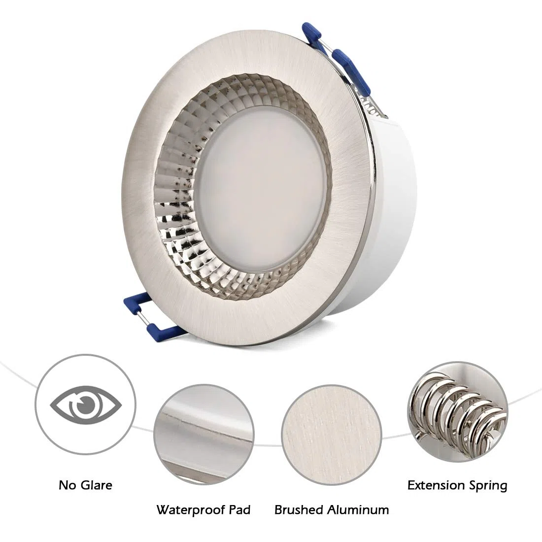 KYOTECH Faretti led da incasso per cartongesso luce bianca naturale 4500K IP65 6W Ultrapiatti Plafoniera Led 500LM Luci Led ad Incasso Impermeabile IP65,Per Ambienti Umidi Come Bagno Garage Set da 6