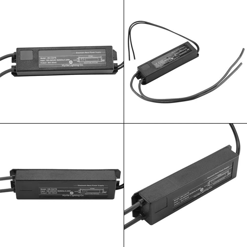 Tbest Trasformatore per Insegne al Neon, Alimentatore Elettronico 3KV 30mA 5-25W, Impermeabile e Adatto per Uso Esterno