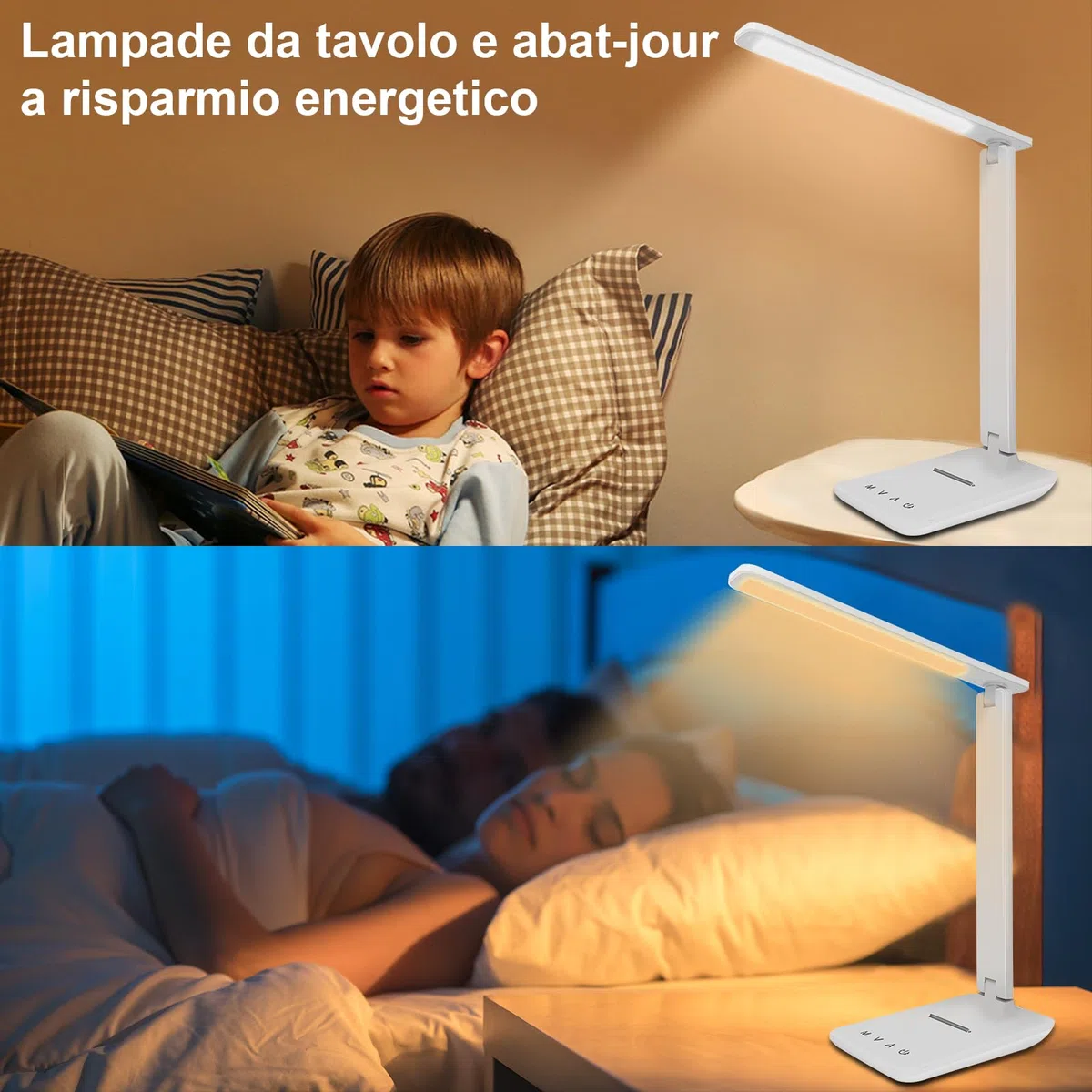 lampada da scrivania,lampada da lettura,dimmerabile lampada da tavolocon porta USB, 3 modalità di illuminazione, lampada da comodino pieghevole per lettura,unghie,lavoro,studiare,ufficio,dormitorio
