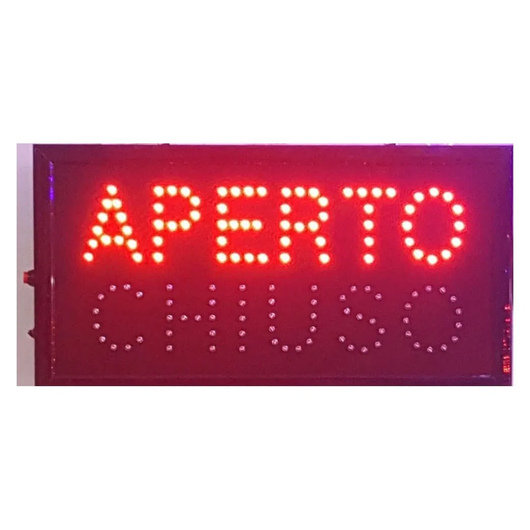 INSEGNA A LED Luminosa DINAMICA con Tasto SELETTORE Aperto O Chiuso 50X25 CM