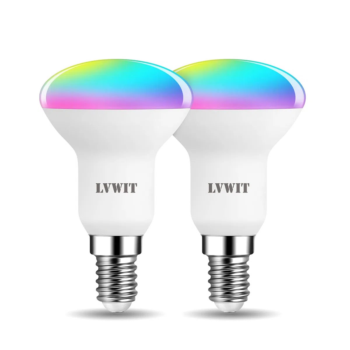LVWIT Lampadina Smart E14 Wifi, Lampadine Alexa Riflettore, 4.9W = 40W, 470Lm, Lampadine Smart con Telecomando Compatibile con Alexa, Echo, Google Assistant, 16 Milioni di Colori RGBWW, 2 Pcs