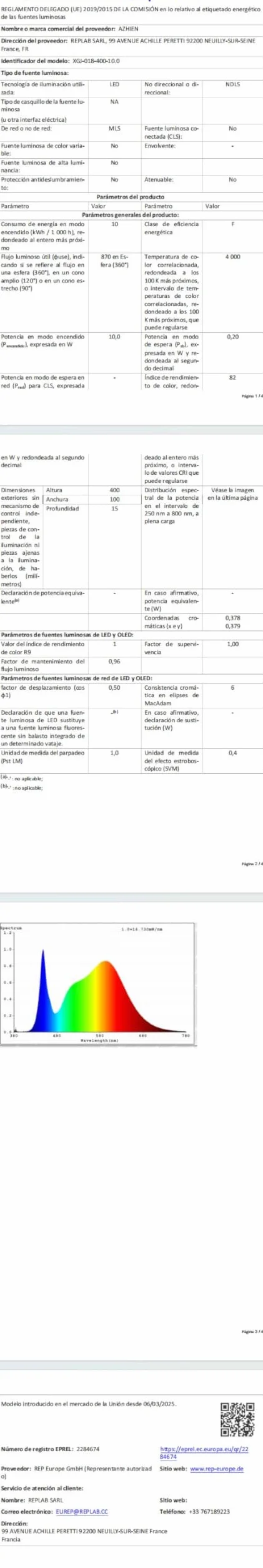 Lampada da Specchio a LED per Bagno,10W,820LM,40cm,Bianco Neutro,4000K,Montaggio 3 in 1,IP44,230V,400mm,Senza Tremolio,Lampada da Specchio per Armadio da Bagno