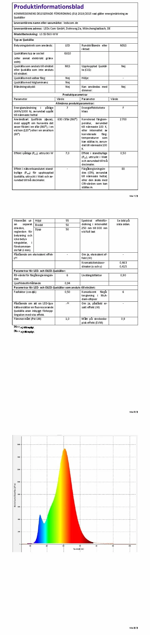 ledscom.de Luce a morsetto GU10 KLUK con collo d'oca, bianco incl. GU10, bianco caldo, 6,826W 630lm