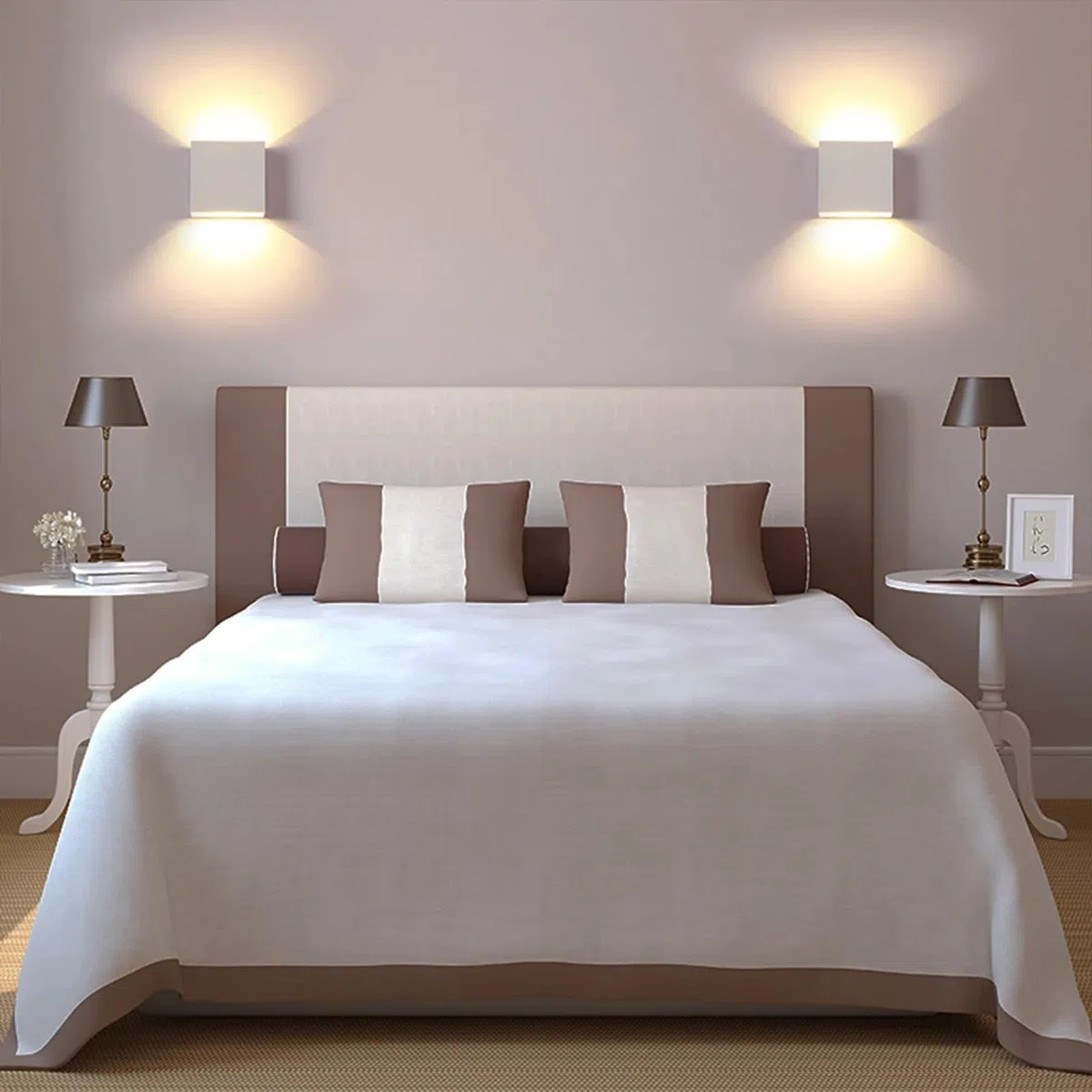 Voltix Set di 2 Applique da Parete LED per Interni, 12W Bianco Naturale, Lampada da Parete Moderna, Illuminazione per Soggiorno, Camera da Letto, Corridoio (Luce Naturale-4000K)
