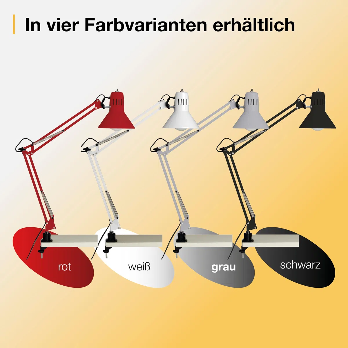 Brilliant Hobby - Lampada da scrivania con morsetto, 10802 / 11, colore titanio