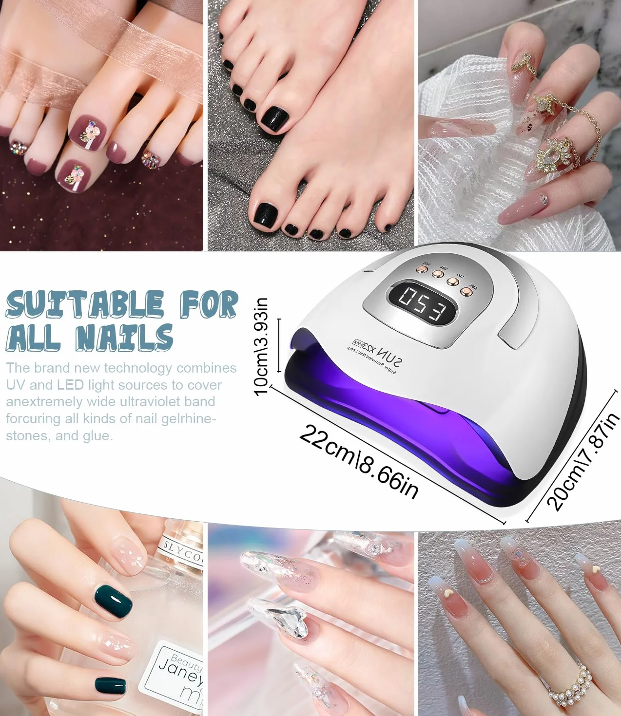 Lampada UV LED Unghie Professionale, 380W 81 sfere di lampada a LEDs, Semipermanente Curare Rapidamente Pedicure Fornetto per Tutti i Smalti, Automatico Sensore per Manicure a Casa e in Salone