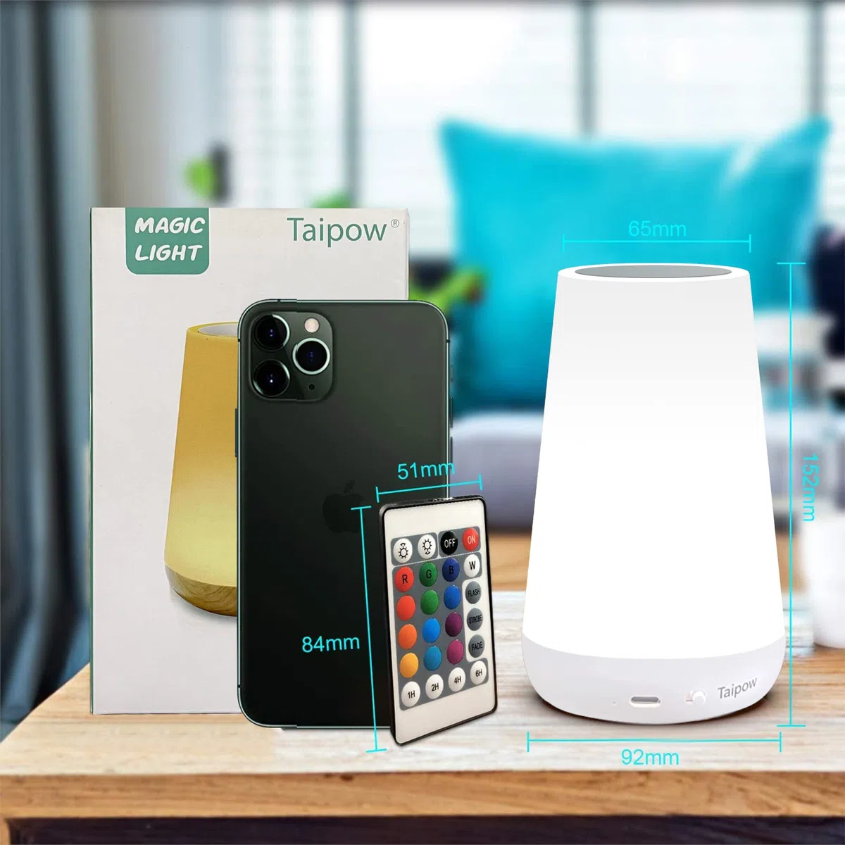Touch Lampada da Comodino con Telecomando, LED Lampada da Tavolo Senza Fili con 13 Colori, Luce Notturna Bambini per Camera da Letto, Cameretta dei Bambini Soggiorno