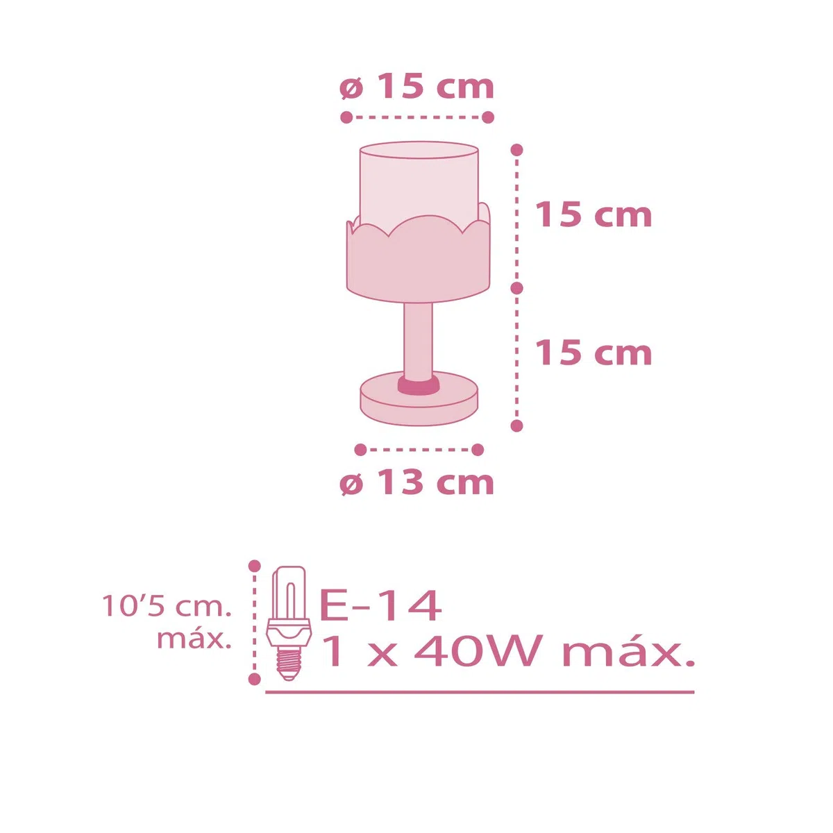 Dalber Lampada da comodino Moon, design luna e nuvole rosa