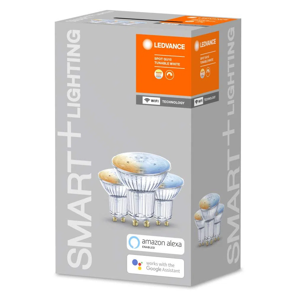 LEDVANCE Lampada con riflettore a LED intelligente con tecnologia WiFi, base GU10, colore della luce variabile (2700-6500K), dimmerabile, sostituzione per 40W, SMART+ WIFI SPOT GU10, confezione da 3