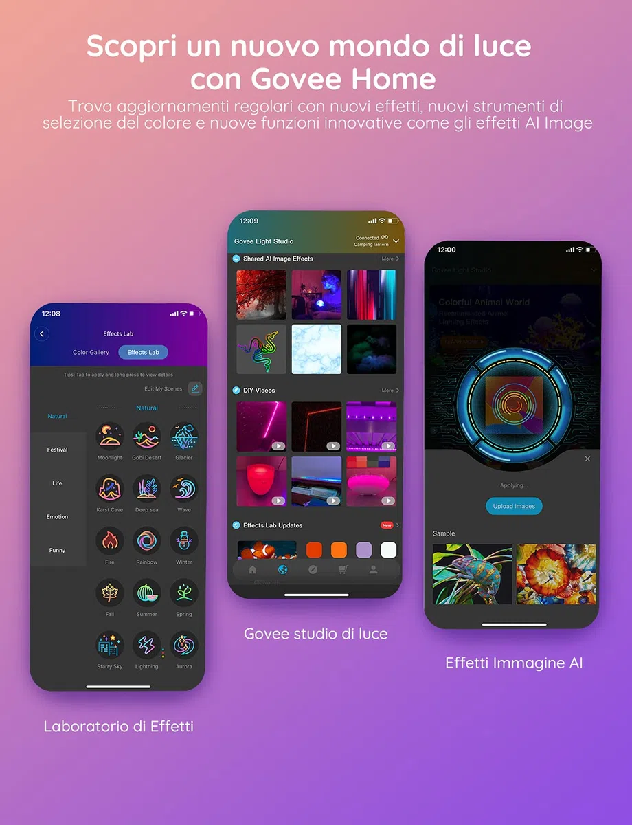 Govee Striscia LED 5 Metri, Strisce RGBIC Funziona con Alexa Google Assistant e APP, DIY Segmentato Sync Musicale per Luci LED Camera da Letto, Soggiorno, Cucina, Giochi