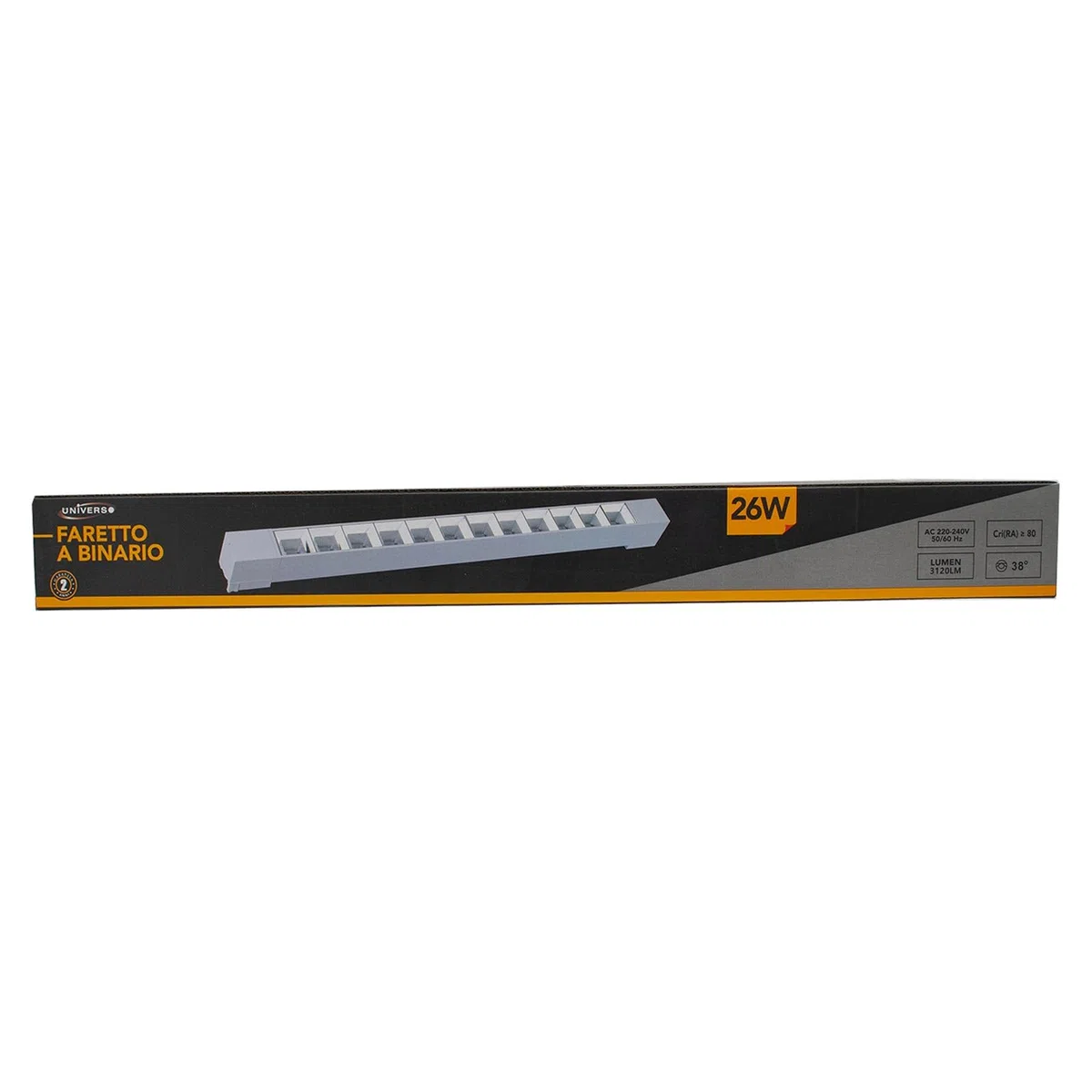 Planetitaly Faretto Binario Track Monofase 6 LED 12W 1440 Lumen Orientabile Angolo 38 Gradi per Interni Negozi Uffici Vetrine 230V Alluminio, Bianco, 4000K