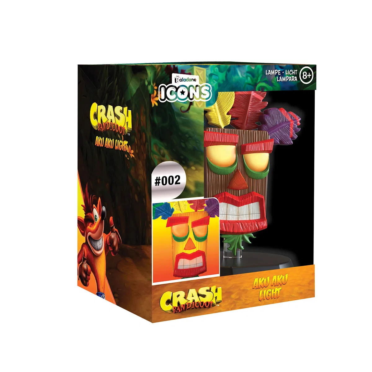 Paladone Mini LAMPARA Crash Bandicoot AKU, 1 W, Multicolore