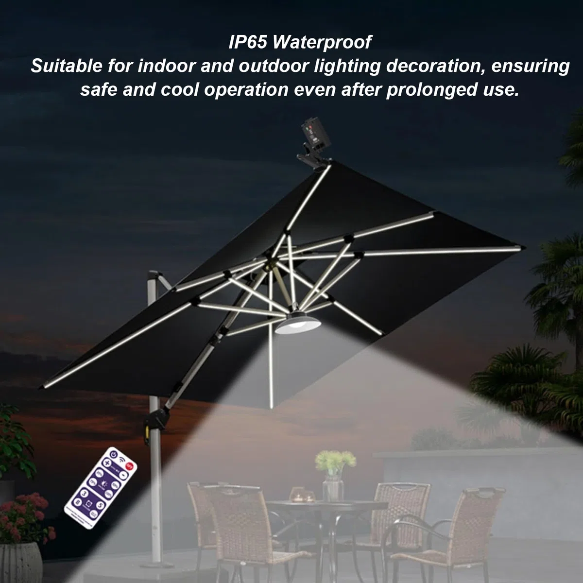Luci per Ombrellone da Patio, Illuminazione USB con Telecomando, Luci da Patio a LED Ad Energia Solare per Tende da Esterno, per Ombrellone da Cortile, Decorazioni per Esterni da