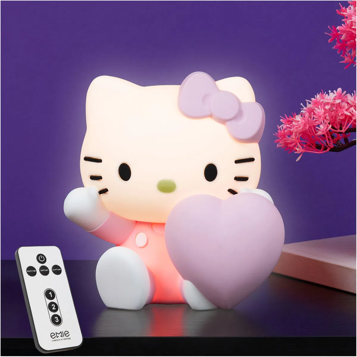 Get Trend Hello Kitty Sanrio Silicone Luce 3D, Ricaricabile Tramite USB LED Lampada Anime, 3 Modalità Luce Telecomandate Lampada Notturna (Hello Kitty)