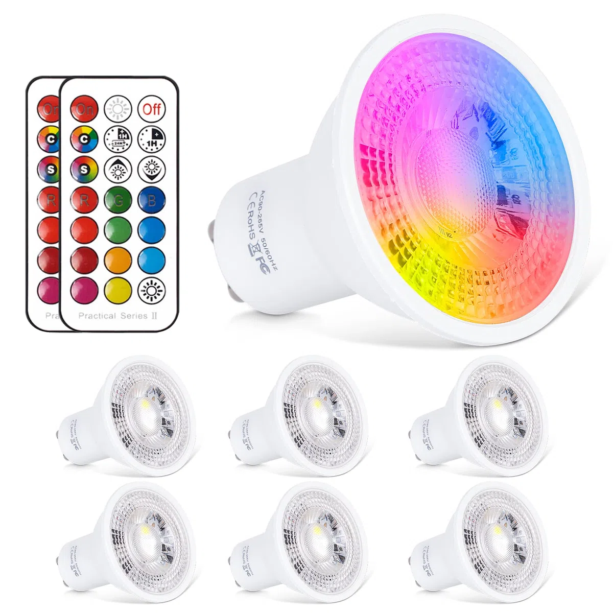 CM-GU10, lampadine colorate, Plastica, Gu10 Warm White, GU10 3.00watts