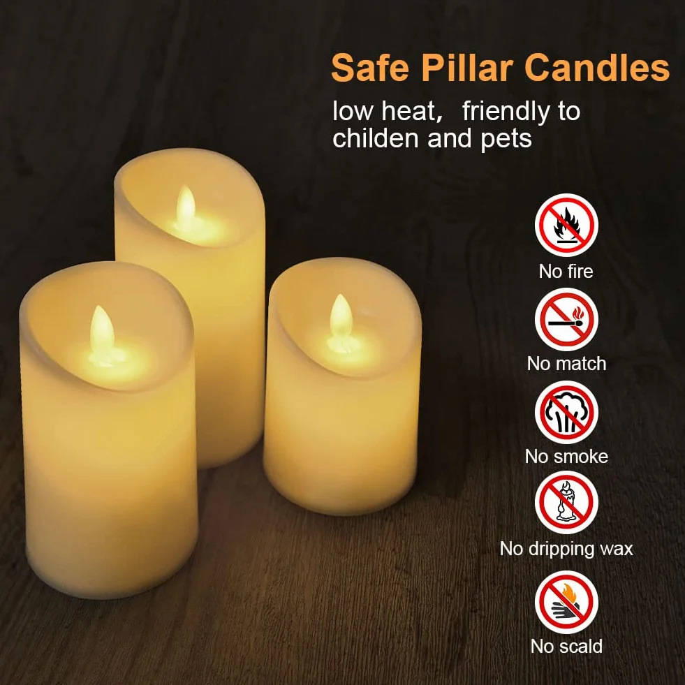 Flintronic Candele LED, 3 pezzi Candela a LED con Telecomando, 10/12.5/15CM Candele Senza Fiamma Tremolante con Telecomando e Funzione Timer per Compleanno/Festa/Matrimonio/Hotel