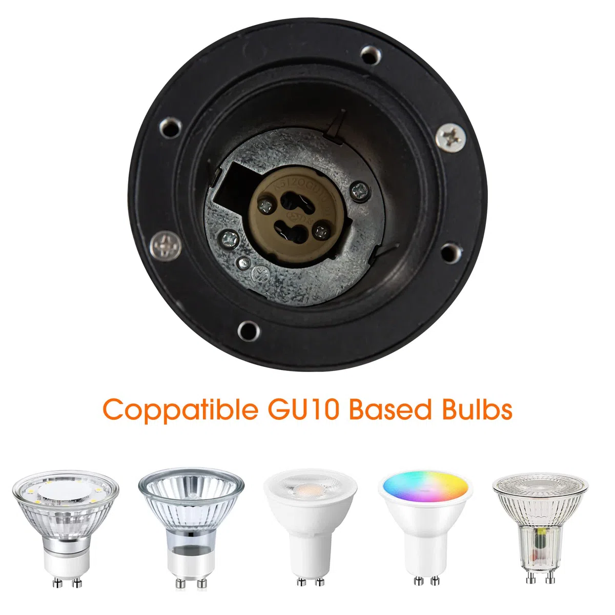 Faretto da incasso a LED IP67 attacco GU10 faretti led esterno, 230V Faretti da Pavimento rotonde Luci da incasso calpestabile da Segnapasso esterno terra, 30cm cavo preinstallato, Ø11x12cm