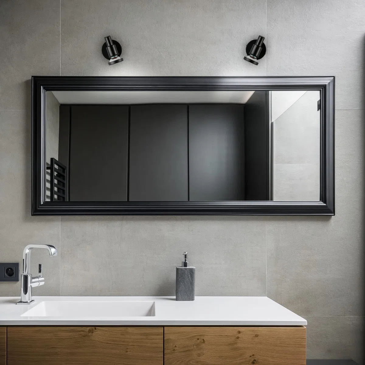 BRILONER- Lampada da parete a LED bagno, regolabile, Lampada da parete a LED bagno, IP44, colore luce bianca calda, GU10, nero, 80x106 (DxH)