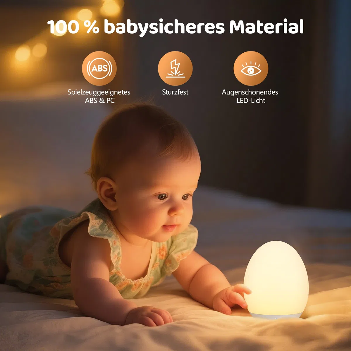 MediAcous Luce Notturna LED Neonati Bambini con Timer, Luce da Allattamento con 8 Cambi di Colore e Funzione Dimmer, Luce Notturna USB Ricaricabile con Timer da 1 Ora e Controllo Touch
