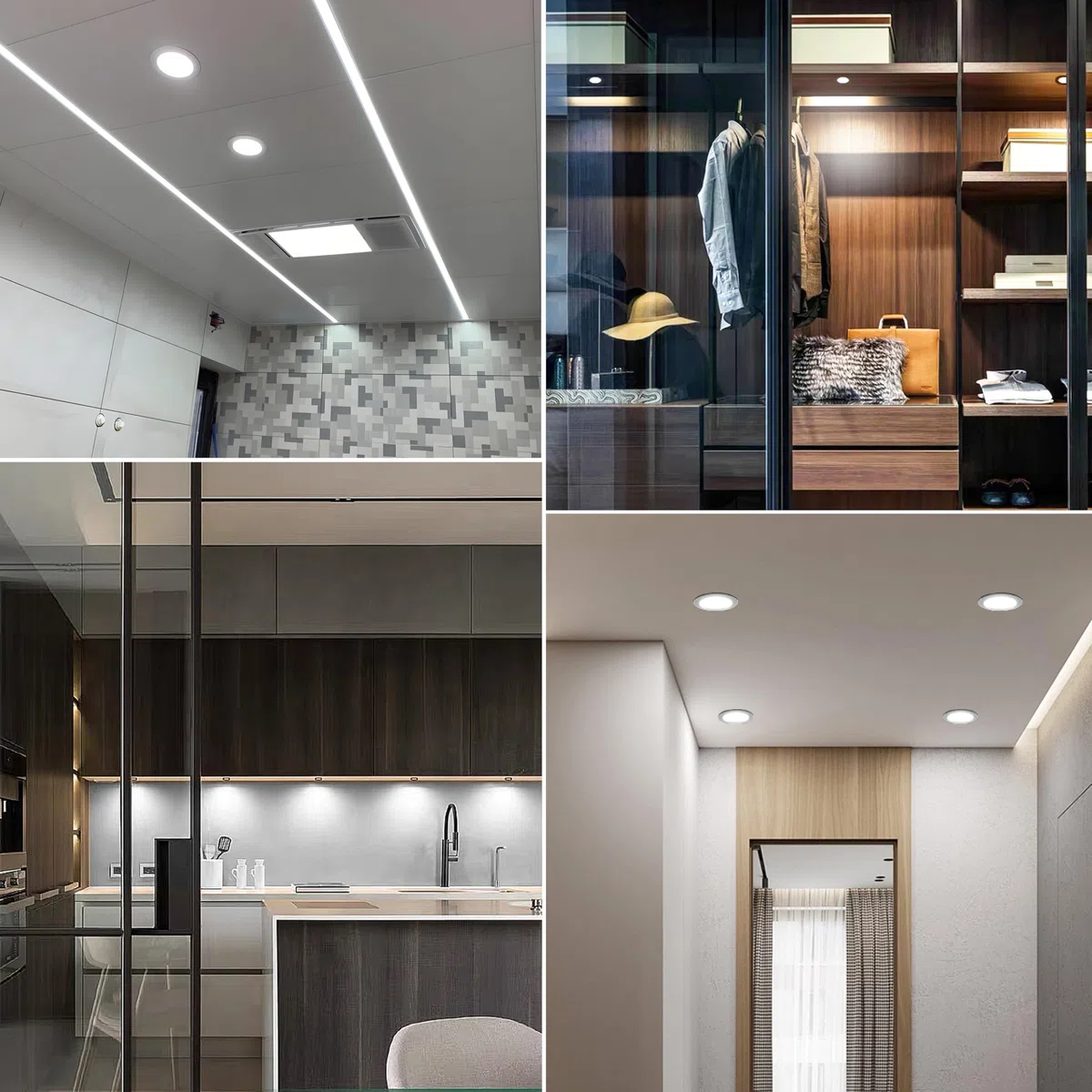 Faretti Led da Incasso per Cartongesso,4 Pezzi, 3W Faretti Led Soffitto, IP44 AC 220-230V Faretto LED Interno Alluminio Ultrasottili 15mm Per Luci Cucina Bagno Camper (Argento Bianco Freddo 6000k)