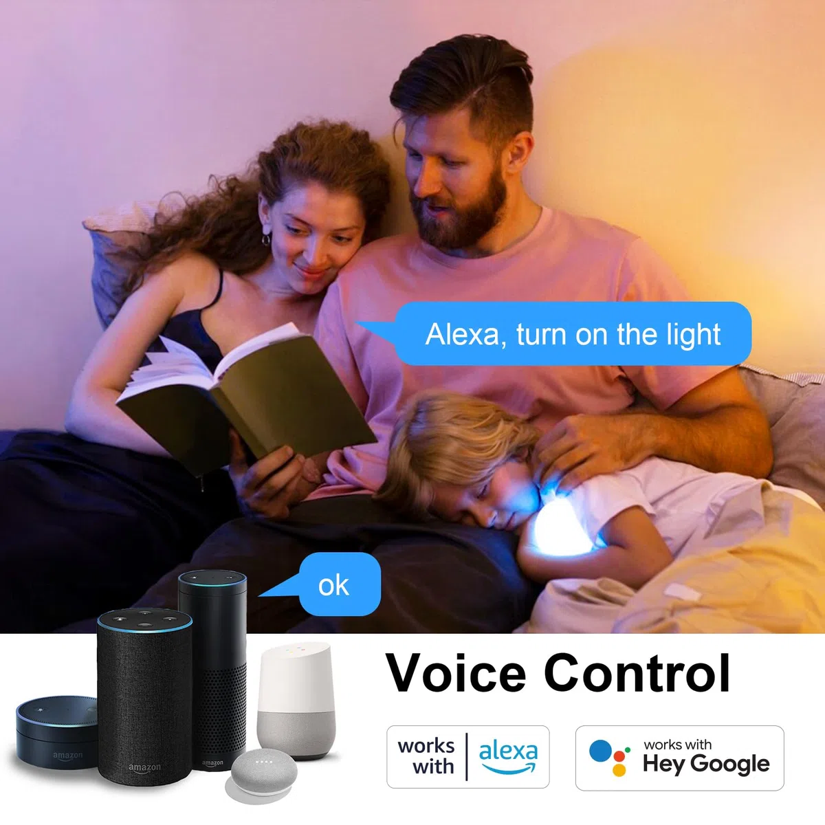 ANTELA Lampadina Wifi Intelligente LED Smart Multicolore, E14, 8W 80W equivalente, Dimmerabile RGB & 2700K-6500K, Compatibile con Alexa e Google Home, Telecomando con APP, 2 pezzi