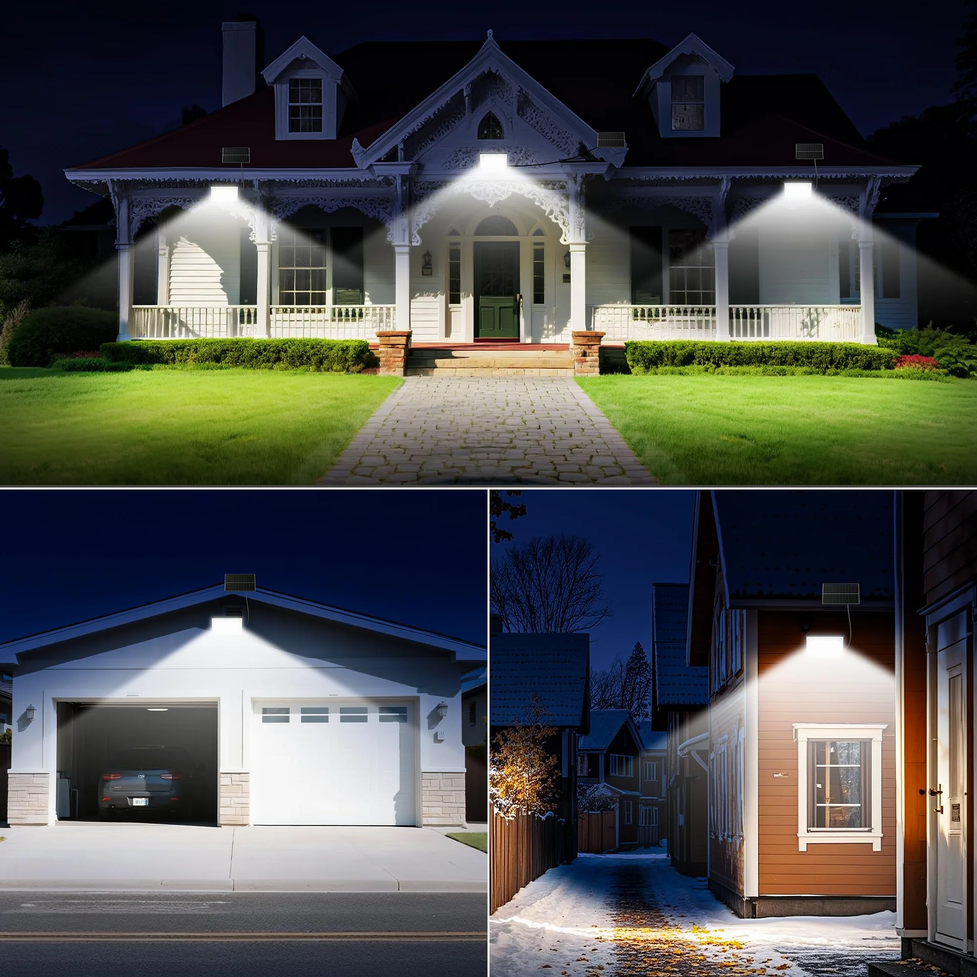 Luci Solari da Giardino, Faretto Led da Esterno Solare con Sensore di Movimento, Luce Solare Led Esterno con 4 Modes 8500K IP65 Impermeabile, 2 Pezzi