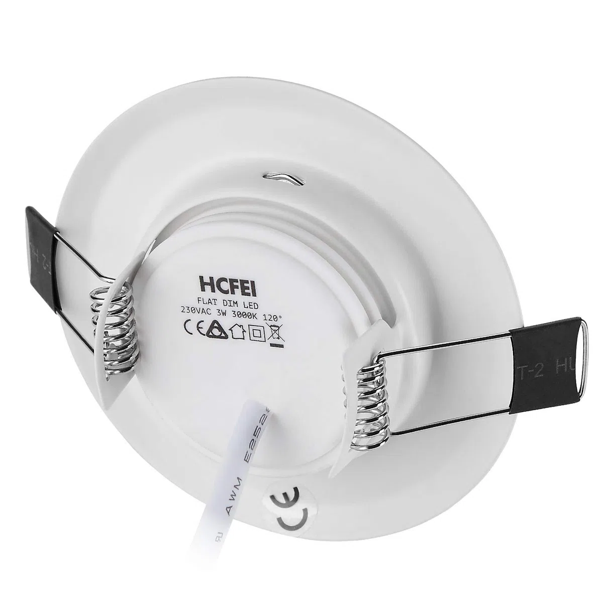 HCFEI 3x Faretti LED da Incasso in bianco per cartongesso, con Porti Luce Bianco Caldo 3W Pari a 35W 3000K 55mm foro da incasso Angolo a Fascio 120 Gradi AC 230V