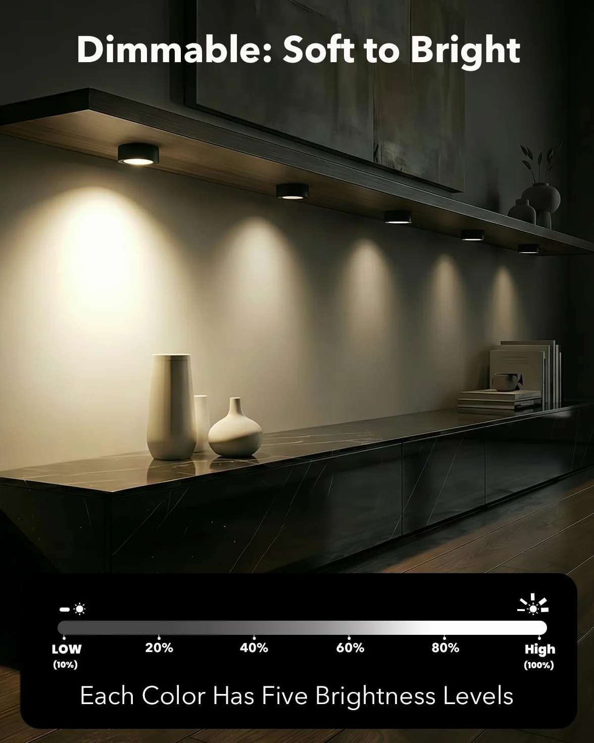 Faretti LED RGB a Batteria Ricaricabili USB, Nero 2400mAh Luce Vetrina Senza Fili a pile Luci Armadio con Telecomando e Pulsante Luce Cucina Sottopensile Colorata Lampada Notturna Adesiva Touch