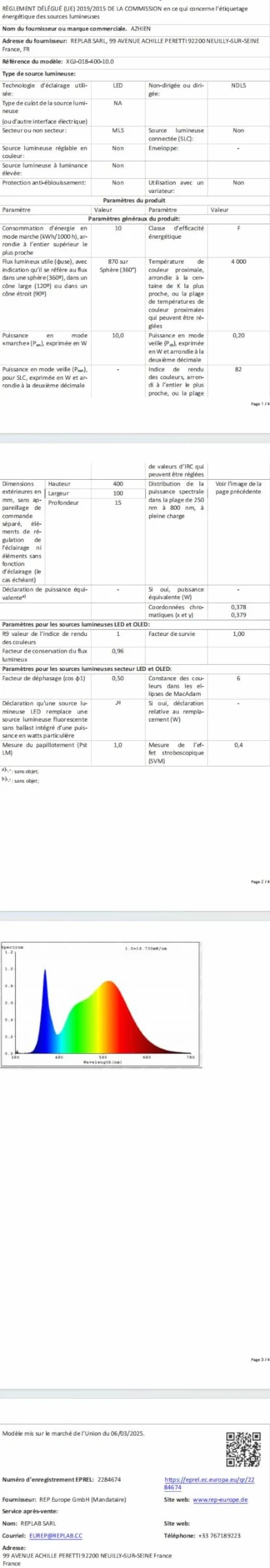 Lampada da Specchio a LED per Bagno,10W,820LM,40cm,Bianco Neutro,4000K,Montaggio 3 in 1,IP44,230V,400mm,Senza Tremolio,Lampada da Specchio per Armadio da Bagno