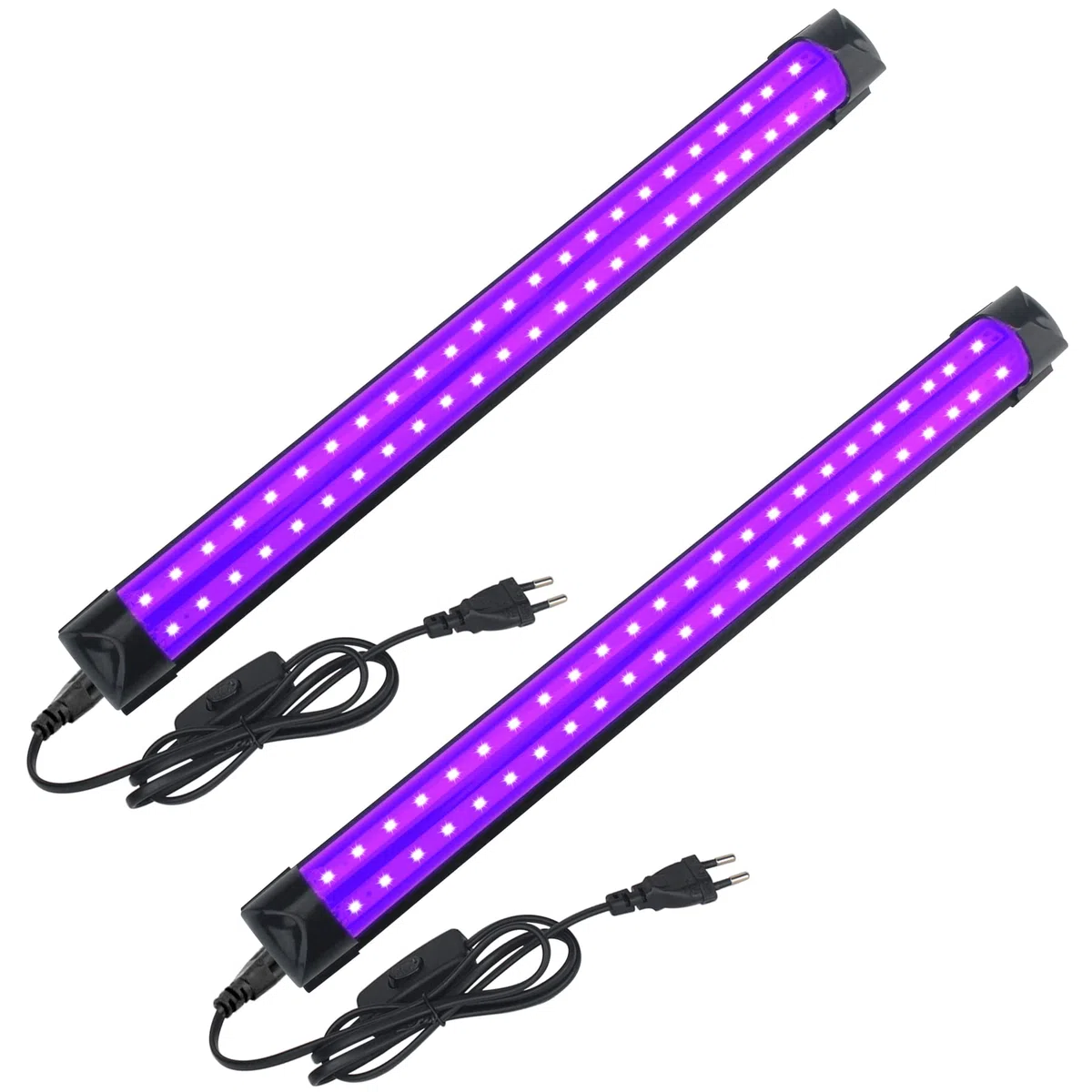 2 Pezzi LED Lampada UV 10W Luce Nera UV Portatile Tubo luminosa Ultravioletti 395 nm Blacklight per Halloween Natale Disco DJ Body Art Stanza Fluorescente Neon Party Club Pigmenti reattivi