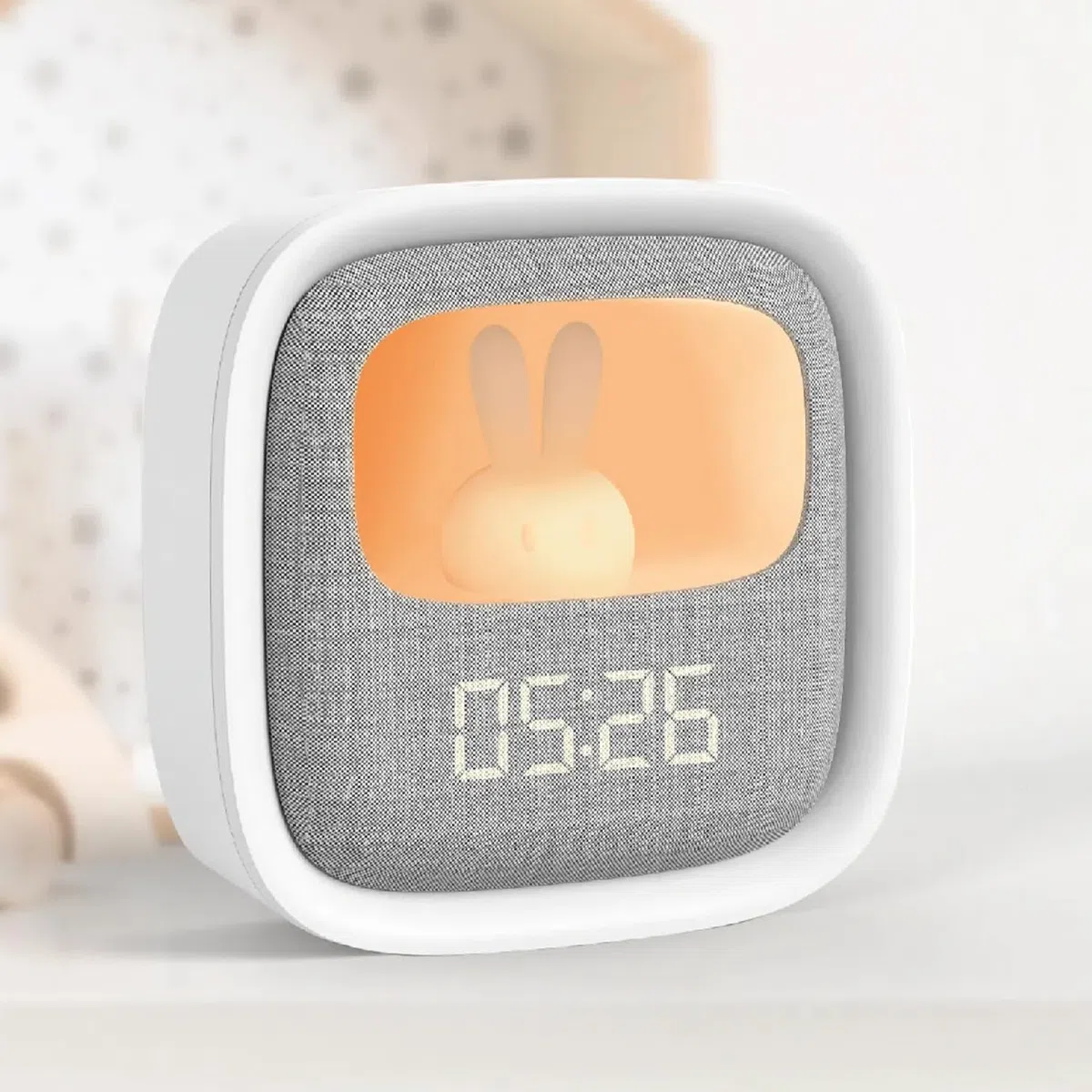 PURE FNL-06 AURORA LED Sveglia Night Bunny Light bianca quadrata