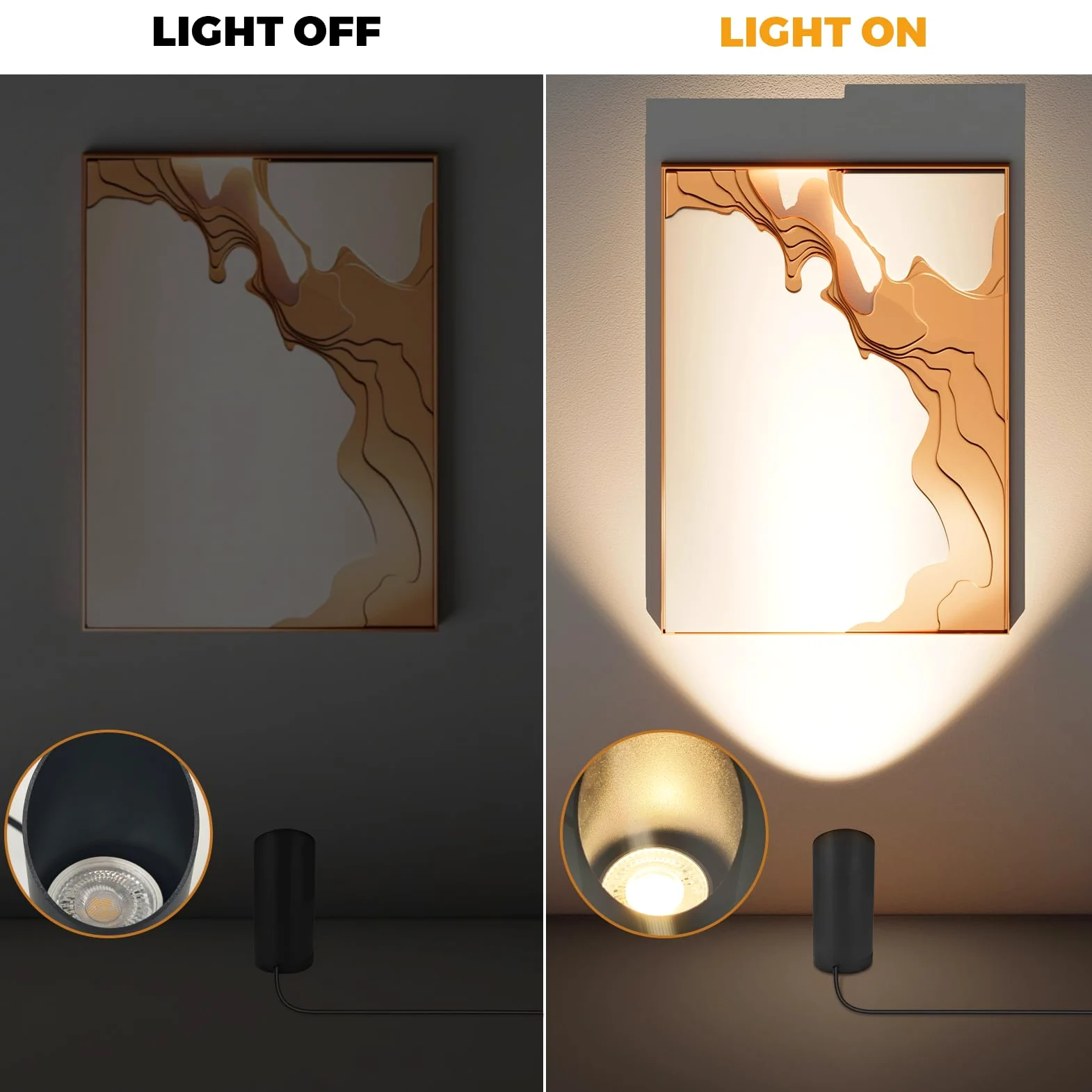 Idealife LED da Terra, Lampada da Terra 7W per Interni, Faretti da Muro 3000K Bianco Caldo con Lampadina 520LM LED GU10, Faretto con Interruttore a Pedale per Piante, Decorazione, Arte, Lettura